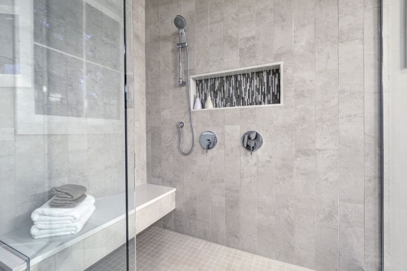 Sleek Shower with Recessed Storage